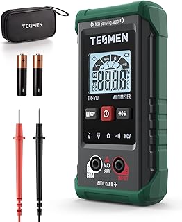 TESMEN TM-510 Multimetre Numerique, Testeur Electrique 4000 Comptes, Multimetre Professionnel Mesure Intelligente, Auto-Ranging Voltmetre, Mesure La Tension AC/DC, Resistance, Continuite – Vert