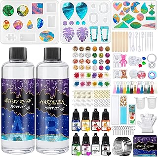 Resine Epoxy Transparente,Resine Epoxy Kit,Pigment de résine,Feuille d