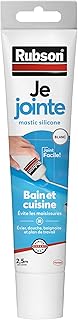 Rubson Je Jointe Mastic Blanc 50 ml, mastic étanche anti-moisissure en tube prêt à l