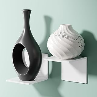Étagère Murale sans Percer, Mini Etagere Murales, Petite Etagere Largeur 10 cm, Tablette Murale Adhesive, Lot de 2, Blanche