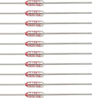 Lot de 10 Fusibles Thermiques de Coupure RY Type TF 152 °C 305,6 °F 15 A 250 V pour équipement électrique Protection Contre La Surchauffe