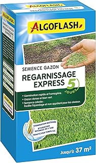 Algoflash Semence Gazon Regarnissage Express 5 Jours - 800 g, Verte
