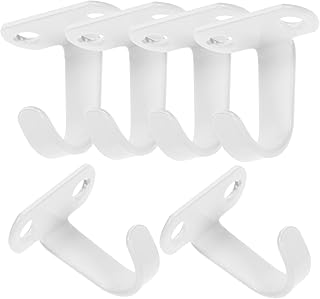 6 pièces Lot de Crochets Plafond à Vis Blanc Supports Robustes pour Suspension Sous Étagère Porte-serviettes Vêtements et Plantes Faciles à Installer Divers Murs