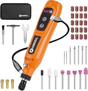 HARDELL Mini Outil Rotatif Multifonction Sans Fil avec 43 Accessories, Utiliser Pendant Le Chargement, 5-Vitesse Mini Perceuse Sans Fil pour Gravure, Ponçage, Meulage, Polissage, Affûtage, Bricolage
