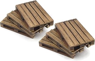 HostelNovo - Lot de 6 mini palettes en bois naturel spécial vieilli fabriquées en Espagne - Idéales pour la décoration et les dessous de verre - 12 x 8 x 2,2 cm