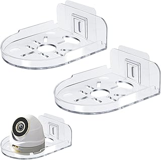 Lot de 2 Étagères Murales pour Caméra, Support Étagère Murale Camera sans Perçage, Support Universel Adhésif pour Babyphone, Surveillance Intérieure Extérieure, Transparent