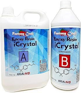 Icrystal Résine èpoxy – 3 Kg Resine Ultra Transparent - Pour la création de bijoux, River Table, créations artistiques, modélisme, Sans BPA - Assistance technique en Français