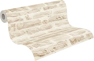 A.S. Création Papier peint intissé - Papier peint pierre en beige et crème - pour différentes pièces - 10,05 m x 0,53 m