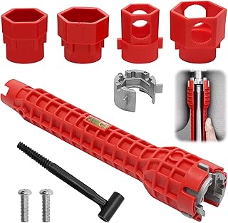 Outil de Clé de Robinet 14 en 1, Cle pour Robinet Evier, Installateur de Clé d