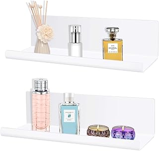 2pcs étagère Murale sans perçage, matériau Acrylique, étagère Murale de décoration de la Maison, adaptée à la Cuisine, à la Salle de Bain, au Bureau, au Salon, Blanc