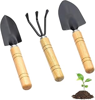 3 pcs ensemble Mini-Outils De Jardinage,Comprend Une Bêche, Un Râteau À Griffes Et Une Pelle pour La Plantation Et L